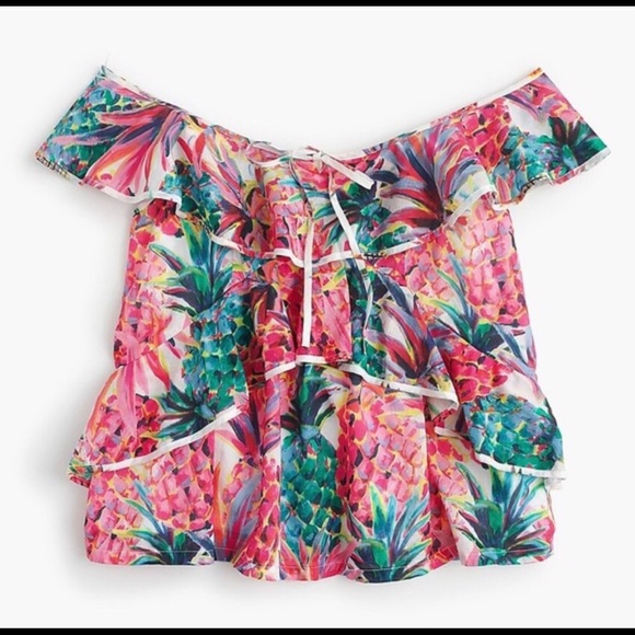 JCREW - Ruffle Top / Ratti Pineapple / 0 - Picture 2 of 8